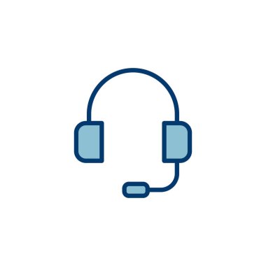 Kulaklık simgesi vektörü beyaz arkaplanda izole edildi. Kulaklık vektör simgesi. Ara bizi.