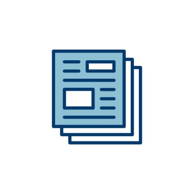 Beyaz arkaplanda izole edilmiş gazete simgesi vektörü. haber kağıt simgesi vektörü