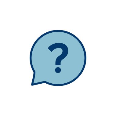 Soru Simgesi vektörü beyaz arkaplanda izole edildi. Soru işareti işareti. Yardım simgesi. Faq