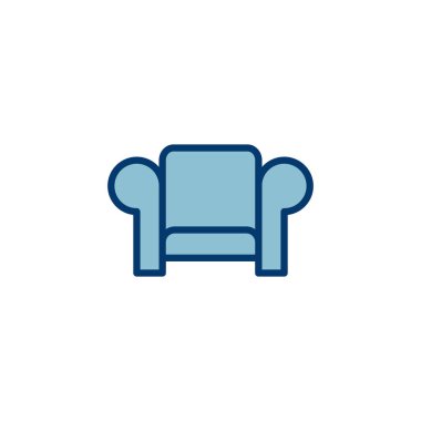 Beyaz arkaplanda izole edilmiş kanepe simgesi vektörü. Kanepe resmi. mobilya