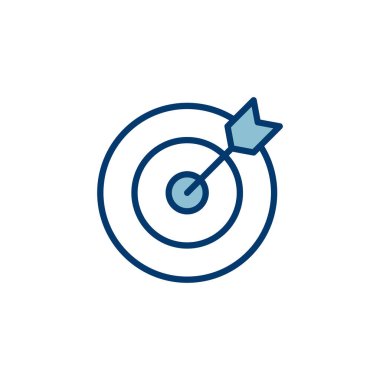 Hedef simge vektörü beyaz arkaplanda izole edildi. Hedef vektör simgesi. hedef simgesi. Pazarlama hedefi. Nişan al.