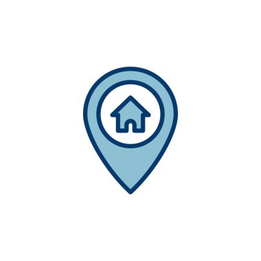 Beyaz arkaplanda izole edilmiş adres simgesi vektörü. Adres simgesi vektörü. ev konumu simgesi