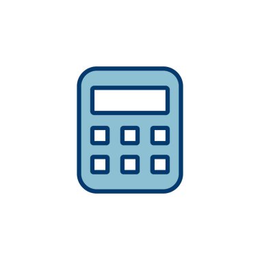 Hesaplayıcı simge vektörü beyaz arkaplanda izole edildi. Hesap makinesi vektör simgesi. Hesap simgesi