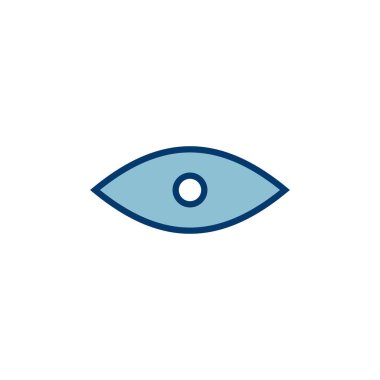 Göz simgesi vektörü beyaz arkaplanda izole edildi. Bak ve Vizyon simgesi. Göz vektörü simgesi