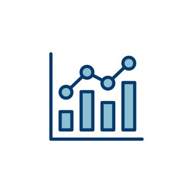 Büyüyen grafik simgesi vektörü beyaz arkaplanda izole ediliyor. Grafik simgesi. Grafik vektörü