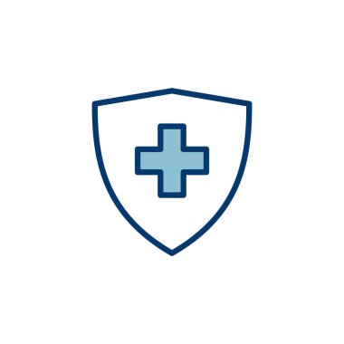 Sağlık sigortası ikonu vektörü beyaz arka planda izole edildi. Sigorta sağlık belgesi simgesi