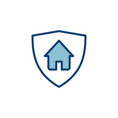 Ev sigortası ikonu vektörü beyaz arka planda izole edildi. ev koruma simgesi