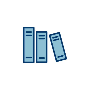 Kütüphane simgesi vektörü beyaz arkaplanda izole edildi. Kitap simgesi vektörü