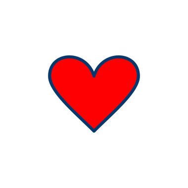 Kalp ikonu vektörü beyaz arkaplanda izole edildi. Kalp vektör simgesi. Simge vektörü gibi. Aşk