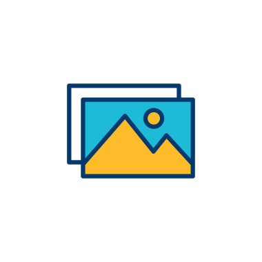 Resim simgesi vektörü beyaz arkaplanda izole edildi. Resim vektör simgesi. fotoğraf galerisi simgesi vektörü