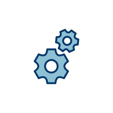 Simge vektörü beyaz arkaplanda izole ediliyor. vektör simgesi ayarlanıyor. Çarklar Simgesi Simgesi. Dişliler