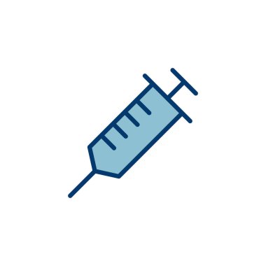 Şırınga ikonu vektörü beyaz arkaplanda izole edildi. enjeksiyon simgesi