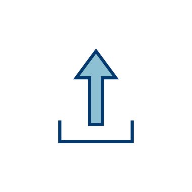 Beyaz arkaplanda izole edilmiş simge vektörünü yükle. İşaret simgesini yükle. Gönderme düğmesi. Sembol yükle.