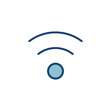 WIFI Simge vektörü beyaz arkaplanda izole edildi. Sinyal vektör simgesi. Kablosuz ve kablosuz ağ simgesi veya uzak internet erişimi için imza