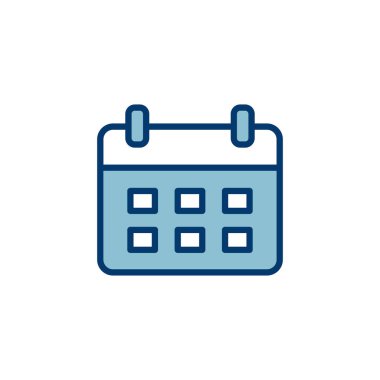 Takvim simgesi vektörü beyaz arkaplanda izole edildi. Takvim sembolü. Takvim vektör simgesi. Son teslim tarihi. Randevu. Süre