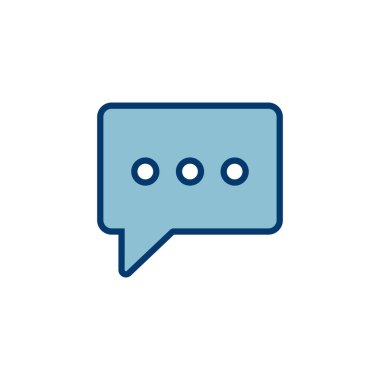 Sohbet simgesi vektörü beyaz arkaplanda izole edildi. Sohbet vektörü simgesi. Konuşma balonu. Mesaj var. Bizimle irtibata geç