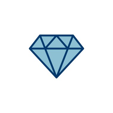 Elmas simgesi vektörü beyaz arkaplanda izole edildi. Elmas vektör simgesi. Gemstone sembolü