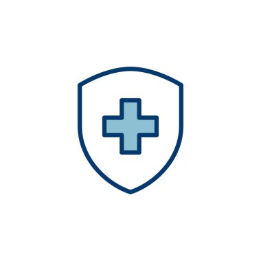 Sağlık sigortası ikonu vektörü beyaz arka planda izole edildi. Sigorta sağlık belgesi simgesi