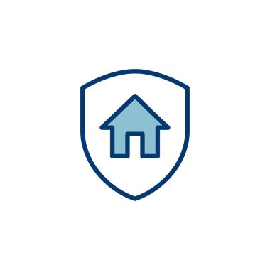 Ev sigortası ikonu vektörü beyaz arka planda izole edildi. ev koruma simgesi