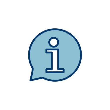 Bilgi simgesi vektörü beyaz arkaplanda izole edildi. Bilgi işareti var. Bizim hakkımızda