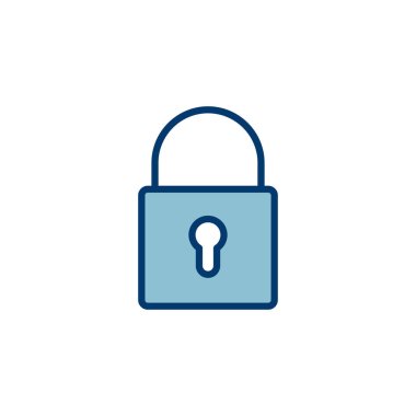 Simge vektörünü beyaz arkaplanda izole et. Şifreleme simgesi. Güvenlik sembolü. Güvenli. Özel