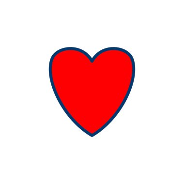 Kalp ikonu vektörü beyaz arkaplanda izole edildi. Kalp vektör simgesi. Simge vektörü gibi. Aşk