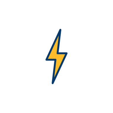 Şimşek simgesi vektörü beyaz arkaplanda izole edildi. Kilit simgesi vektörü. Enerji ve gök gürültüsü elektrik simgesi