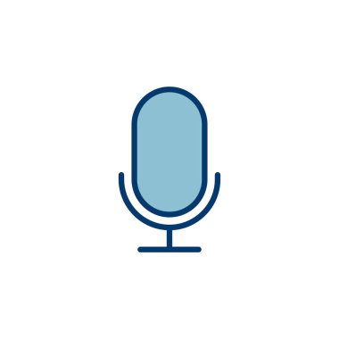 Beyaz arkaplanda izole edilmiş mikrofon simgesi vektörü. Mikrofon işareti. Karaoke mikrofon ikonu. Yayın mikrofonu işareti