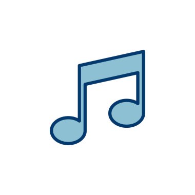 Müzik simgesi vektörü beyaz arkaplanda izole edilmiş, müzik vektörü simgesi, Melody, şarkı, not, ses, ses işareti