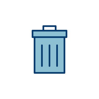 Çöp simgesi vektörü beyaz arkaplanda izole edildi. Çöp kutusu simgesi. Simge vektörünü sil