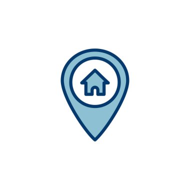 Beyaz arkaplanda izole edilmiş adres simgesi vektörü. Adres simgesi vektörü. ev konumu simgesi