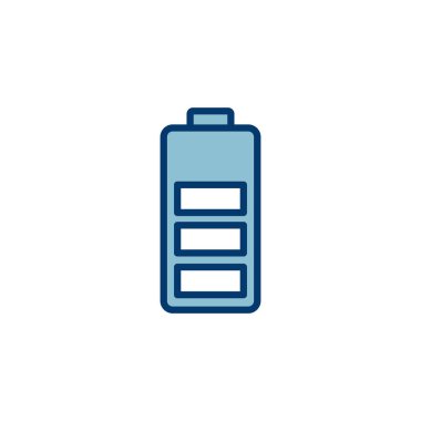 Batarya ikonu vektörü beyaz arkaplanda izole edildi. Batarya vektör simgesi. Şarj seviyesi. pil yükleme simgesi