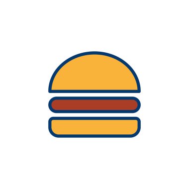 Hamburger ikonu vektörü beyaz arkaplanda izole edildi. Hamburger ve hamburger ikonu. Fast food vektör simgesi