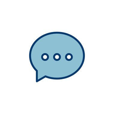 Sohbet simgesi vektörü beyaz arkaplanda izole edildi. Sohbet vektörü simgesi. Konuşma balonu. Mesaj var. Bizimle irtibata geç