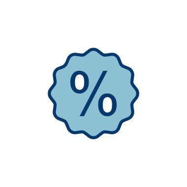 İndirim simgesi vektörü beyaz arkaplanda izole edildi. İndirim etiketi simgesi. 