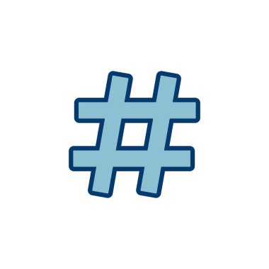 Etiket simgesi vektörü beyaz arkaplanda izole edildi. hashtag vektör simgesi