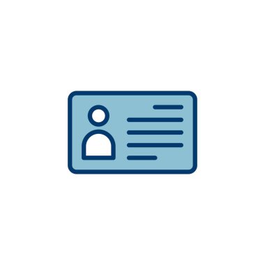 Lisans simgesi vektörü beyaz arkaplanda izole edildi. Kimlik simgesi. Kimlik kartı