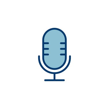 Beyaz arkaplanda izole edilmiş mikrofon simgesi vektörü. Mikrofon işareti. Karaoke mikrofon ikonu. Yayın mikrofonu işareti