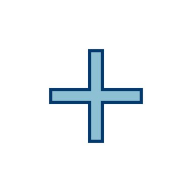 Artı beyaz arkaplanda izole edilmiş simge vektörü. Artı simge ekle. Toplama işareti. Tıbbi Artı simgesi