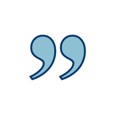 Beyaz arkaplanda izole edilmiş simge vektörü. Alıntı işareti simgesi. Tırnak işareti sembolü.