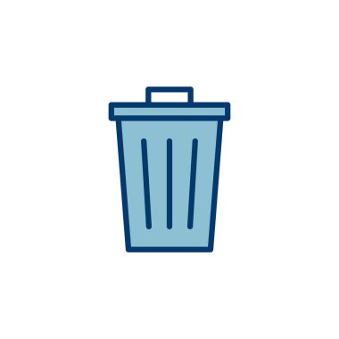 Çöp simgesi vektörü beyaz arkaplanda izole edildi. Çöp kutusu simgesi. Simge vektörünü sil