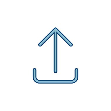 Beyaz arkaplanda izole edilmiş simge vektörünü yükle. İşaret simgesini yükle. Gönderme düğmesi. Sembol yükle.