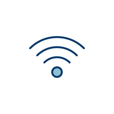 WIFI Simge vektörü beyaz arkaplanda izole edildi. Sinyal vektör simgesi. Kablosuz ve kablosuz ağ simgesi veya uzak internet erişimi için imza