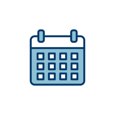 Takvim simgesi vektörü beyaz arkaplanda izole edildi. Takvim sembolü. Takvim vektör simgesi. Son teslim tarihi. Randevu. Süre