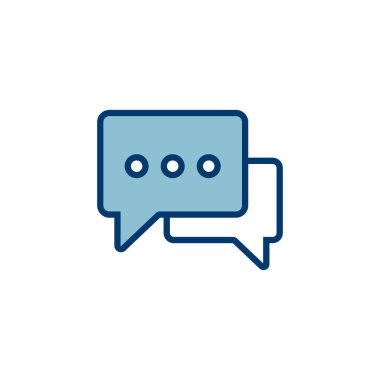 Sohbet simgesi vektörü beyaz arkaplanda izole edildi. Sohbet vektörü simgesi. Konuşma balonu. Mesaj var. Bizimle irtibata geç