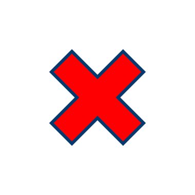 Beyaz arkaplanda izole edilmiş simge vektörünü kapat. Simgeyi sil. sil, iptal et, çıkış sembolü