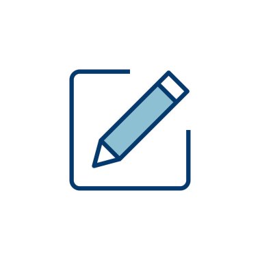 Beyaz arkaplanda izole edilmiş simge vektörünü düzenle. Kalem simgesi. Simge vektörünü kaydet. Metni düzenle