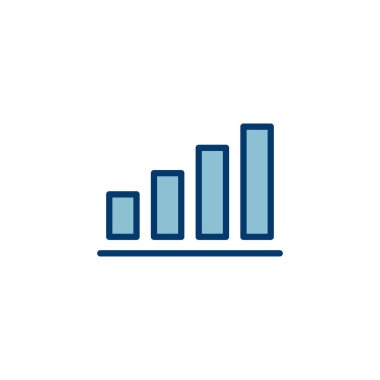 Büyüyen grafik simgesi vektörü beyaz arkaplanda izole ediliyor. Grafik simgesi. Grafik vektörü