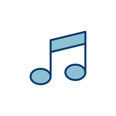 Müzik simgesi vektörü beyaz arkaplanda izole edilmiş, müzik vektörü simgesi, Melody, şarkı, not, ses, ses işareti