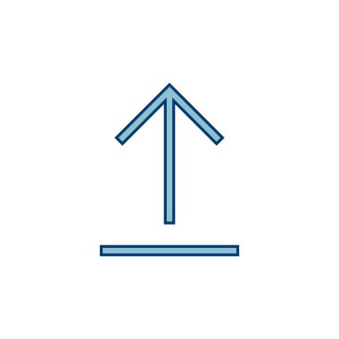 Beyaz arkaplanda izole edilmiş simge vektörünü yükle. İşaret simgesini yükle. Gönderme düğmesi. Sembol yükle.